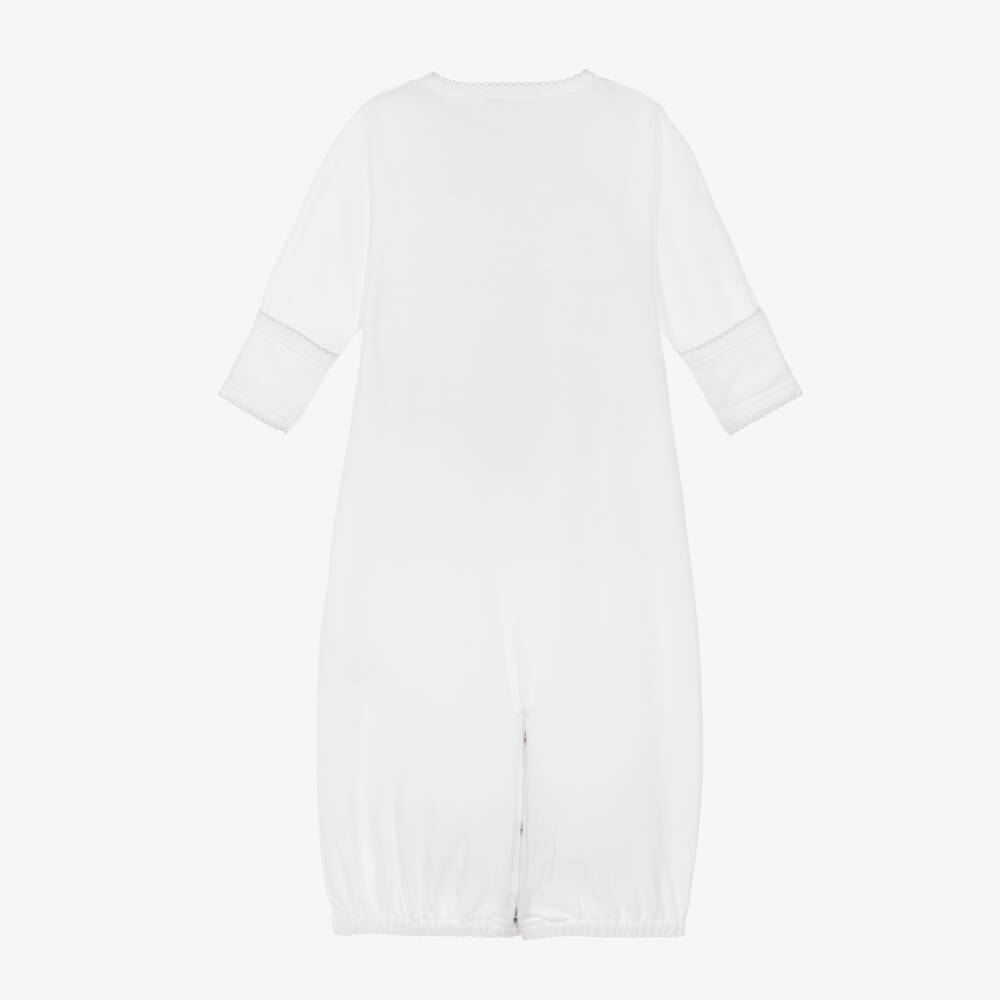 Kissy Kissy-White Pima Cotton Converter Gown with Embroidered Sheep | Childrensalon