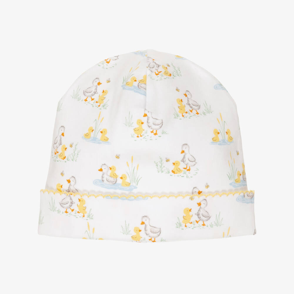 Kissy Kissy-White Pima Cotton Duck Pond Paddles Baby Hat | Childrensalon