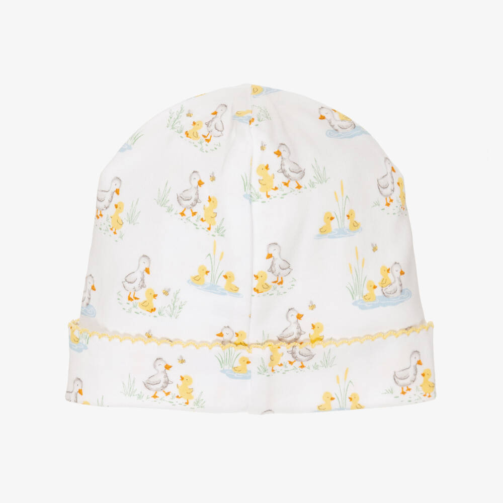 Kissy Kissy-Шапочка белая из хлопка пима с утками для малышей | Childrensalon