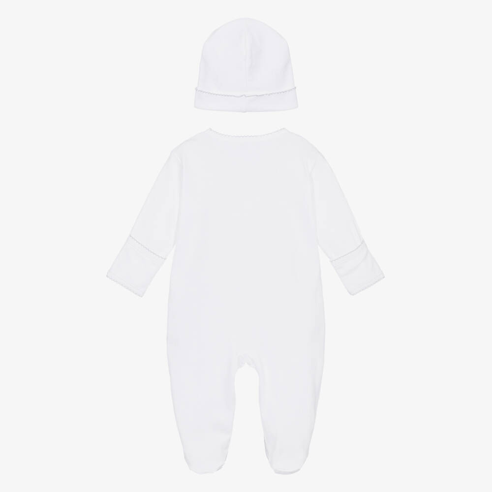 Kissy Kissy-White Pima Cotton Elephant Esprit Babysuit Set | Childrensalon