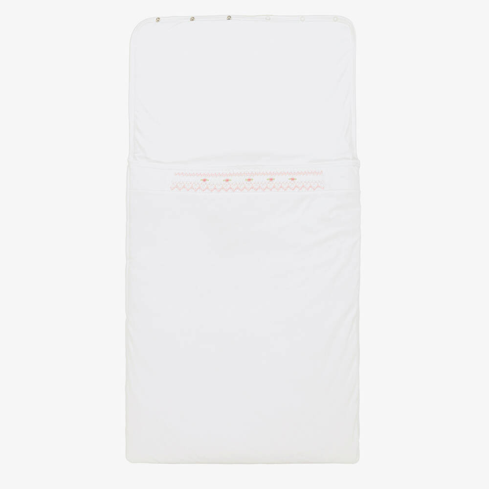 Kissy Kissy-White Pima Cotton Fall Bishop Nest (78cm) | Childrensalon