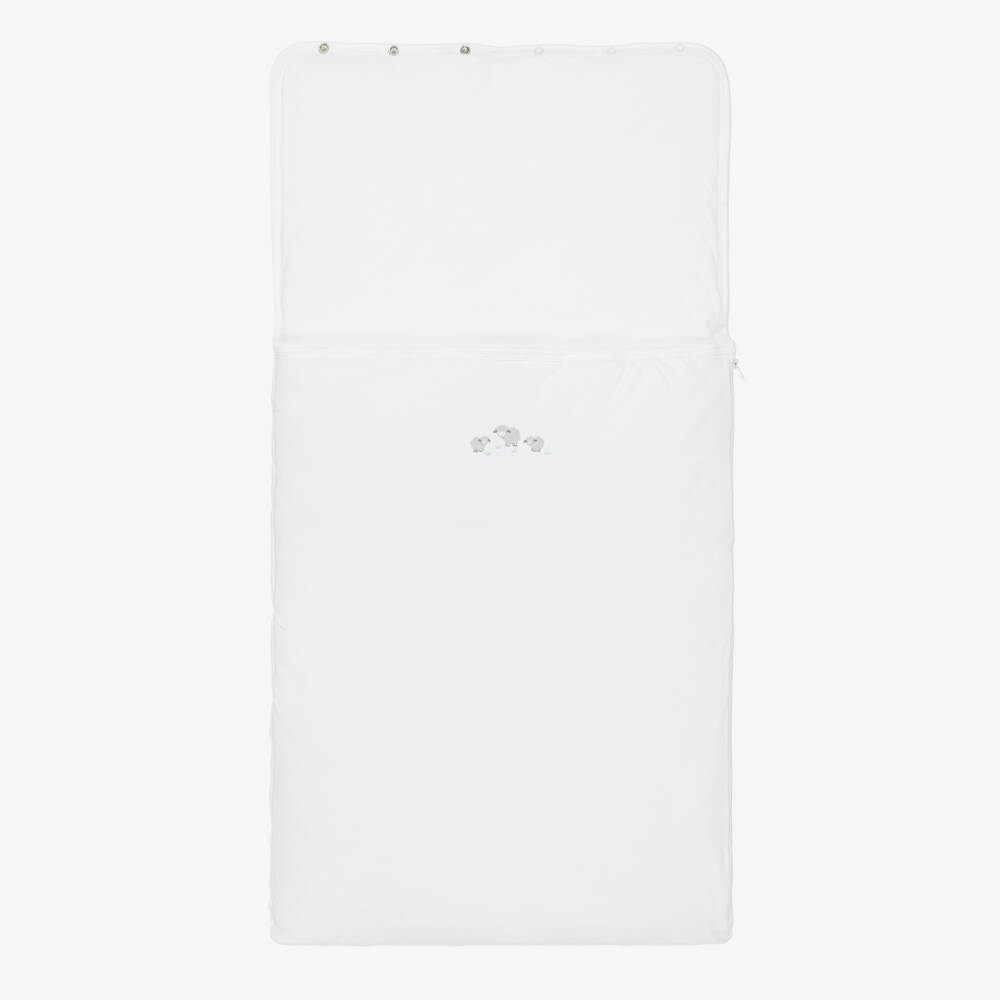 Kissy Kissy-Конверт белый из хлопка пима с ручной вышивкой овечек (78см) | Childrensalon