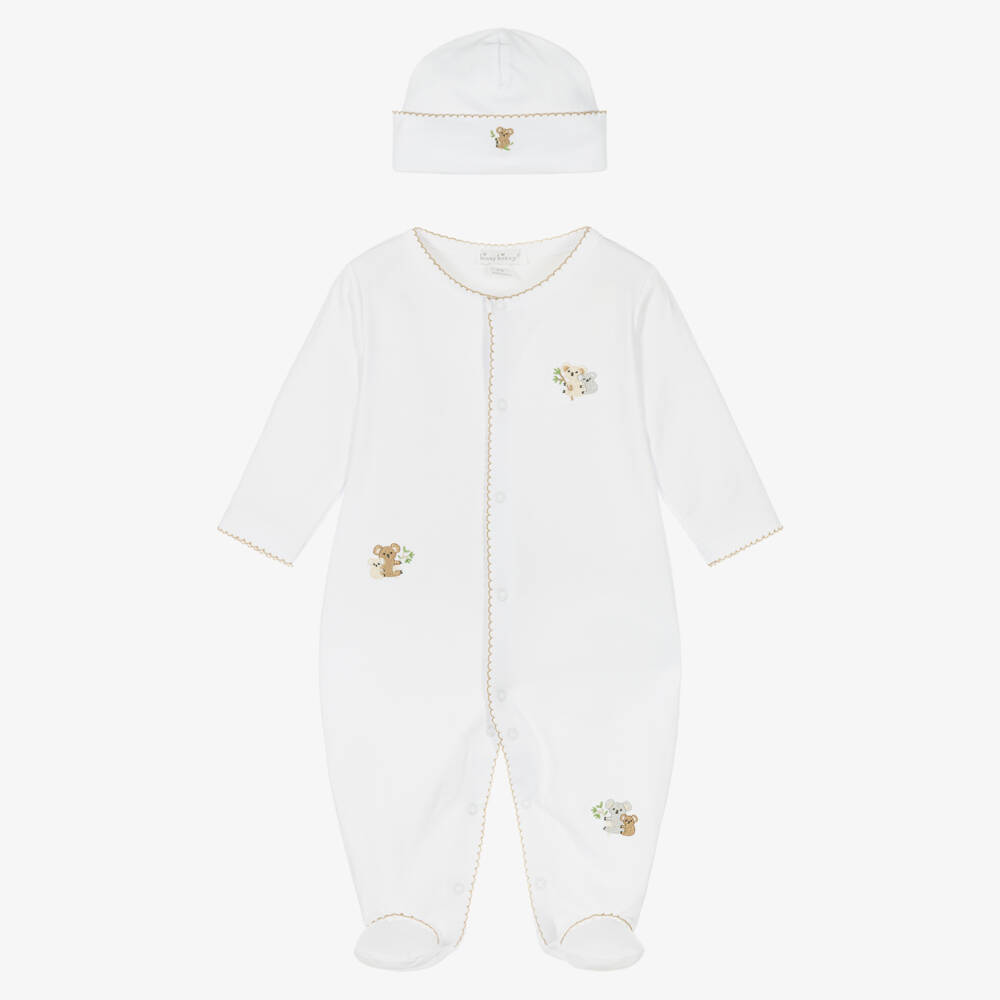 Kissy Kissy-White Pima Cotton Koala Pals Babysuit Set | Childrensalon