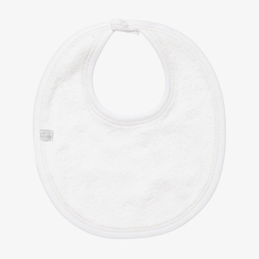 Kissy Kissy-White Pima Cotton Koala Pals Bib | Childrensalon