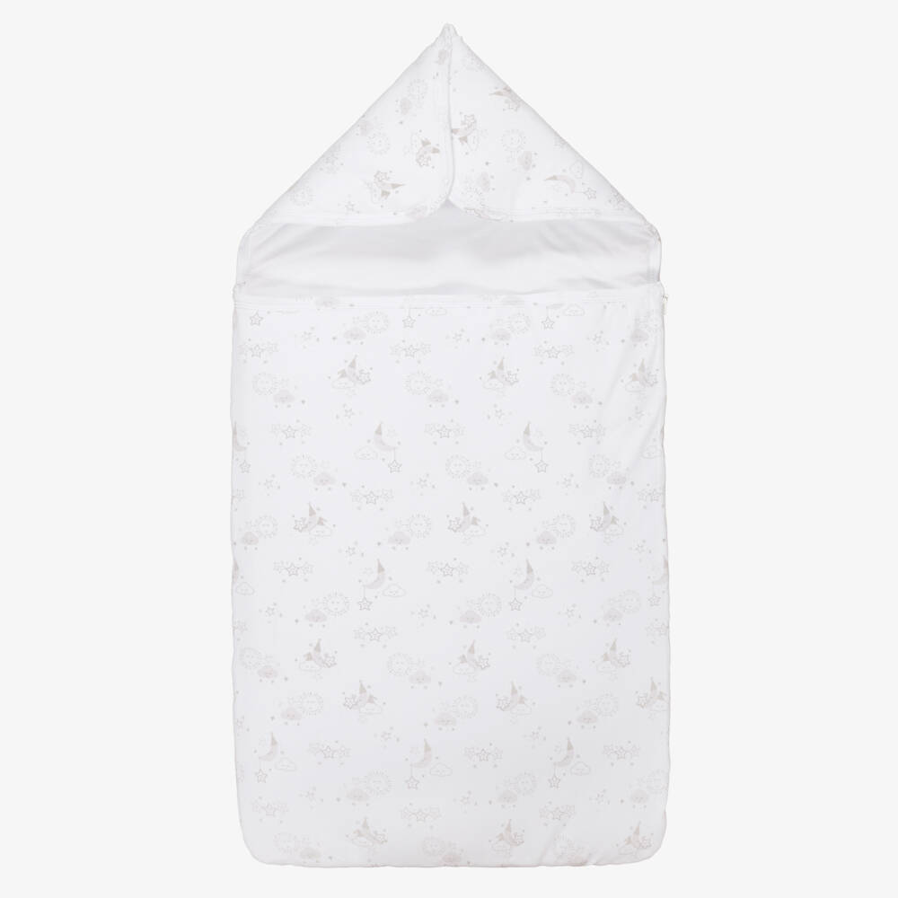 Kissy Kissy-White Pima Cotton Nightfall Baby Nest (80cm) | Childrensalon