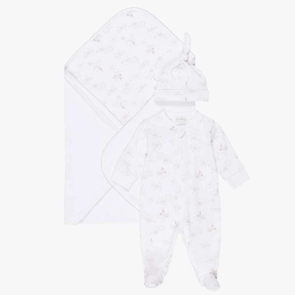 Kissy Kissy-بدلة أطفال بيضاء من قطن بيما للبنات | Childrensalon