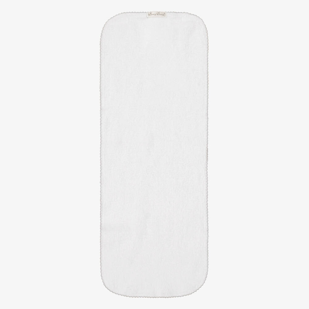 Kissy Kissy-قطعة قماش للتجشؤ قطن بيما لون أبيض (48 سم) | Childrensalon
