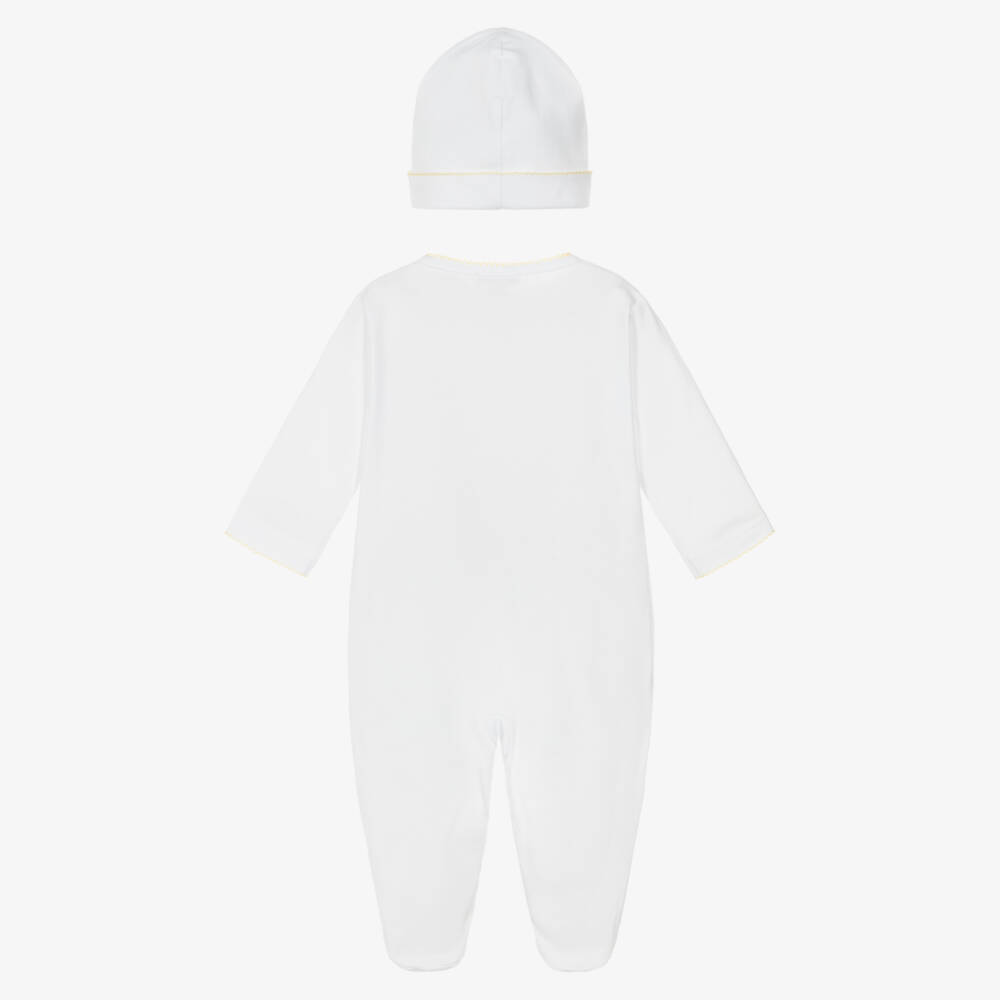 Kissy Kissy-White Pima Cotton Noah's Journey Babysuit Set | Childrensalon