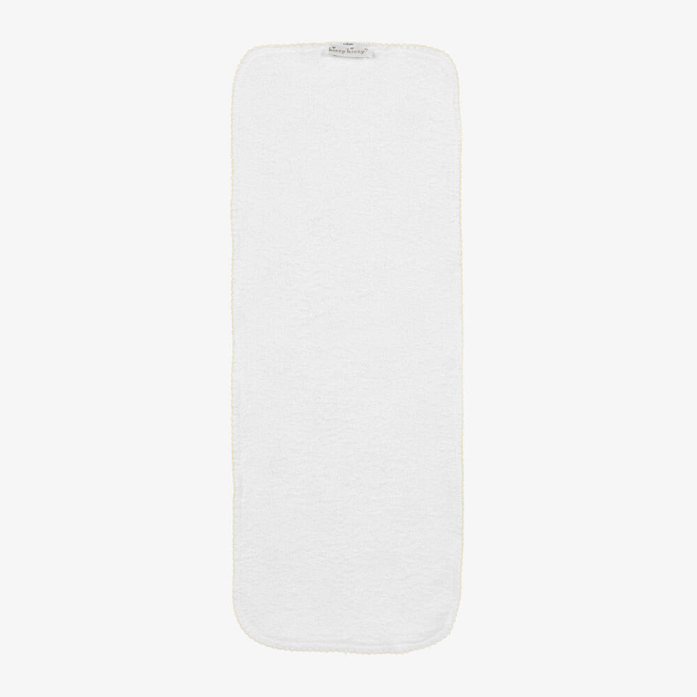 Kissy Kissy-White Pima Cotton Noah's Journey Burp Cloth (49cm) | Childrensalon