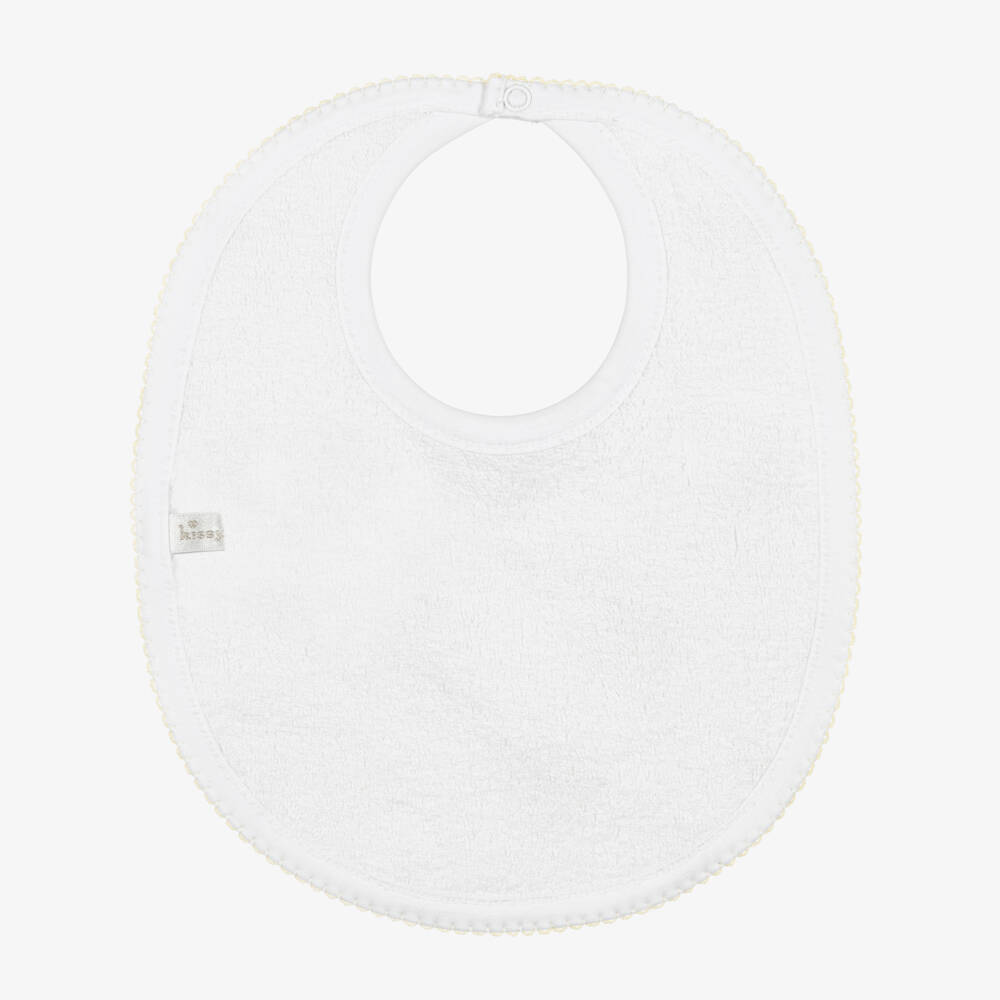 Kissy Kissy-White Pima Cotton Noahs Journey Baby Bib | Childrensalon