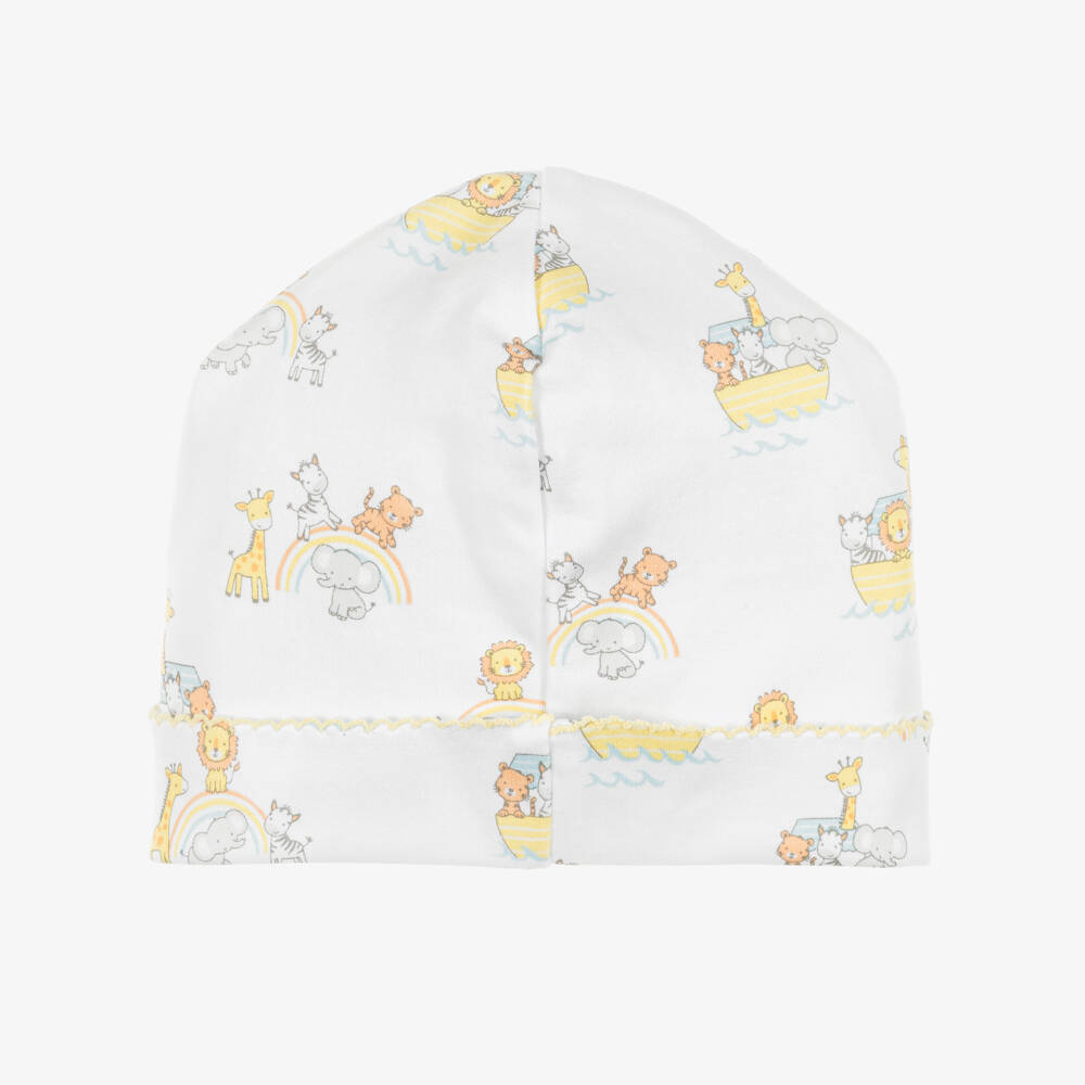 Kissy Kissy-White Pima Cotton Noahs Journey Baby Hat | Childrensalon