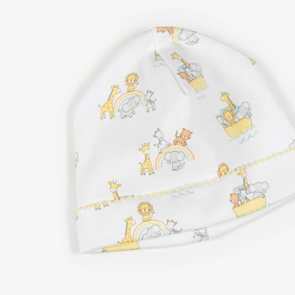 Kissy Kissy-White Pima Cotton Noahs Journey Baby Hat | Childrensalon