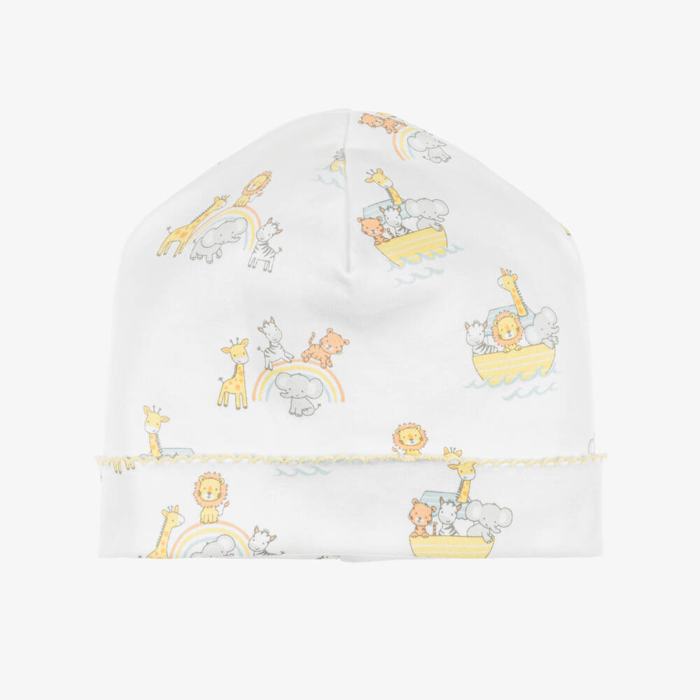 Kissy Kissy-White Pima Cotton Noahs Journey Baby Hat | Childrensalon