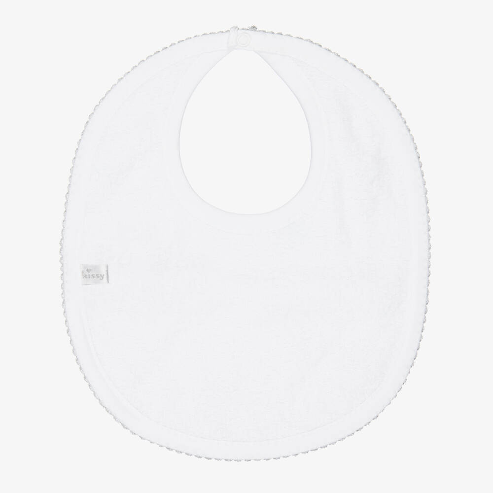 Kissy Kissy-White Pima Cotton Sky-High Adventures Bib | Childrensalon