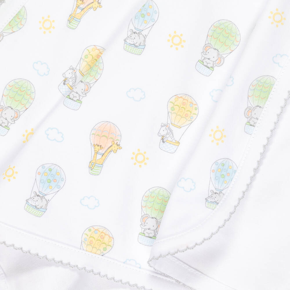 Kissy Kissy-Одеяло белое из пима хлопка Небесные приключения (73см) | Childrensalon