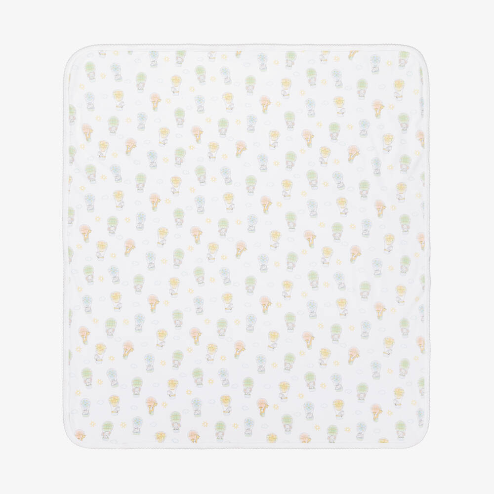 Kissy Kissy-Одеяло белое из пима хлопка Небесные приключения (73см) | Childrensalon