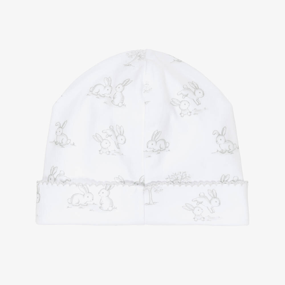 Kissy Kissy-White Pima Cotton Springtime Bunny Fun Baby Hat | Childrensalon