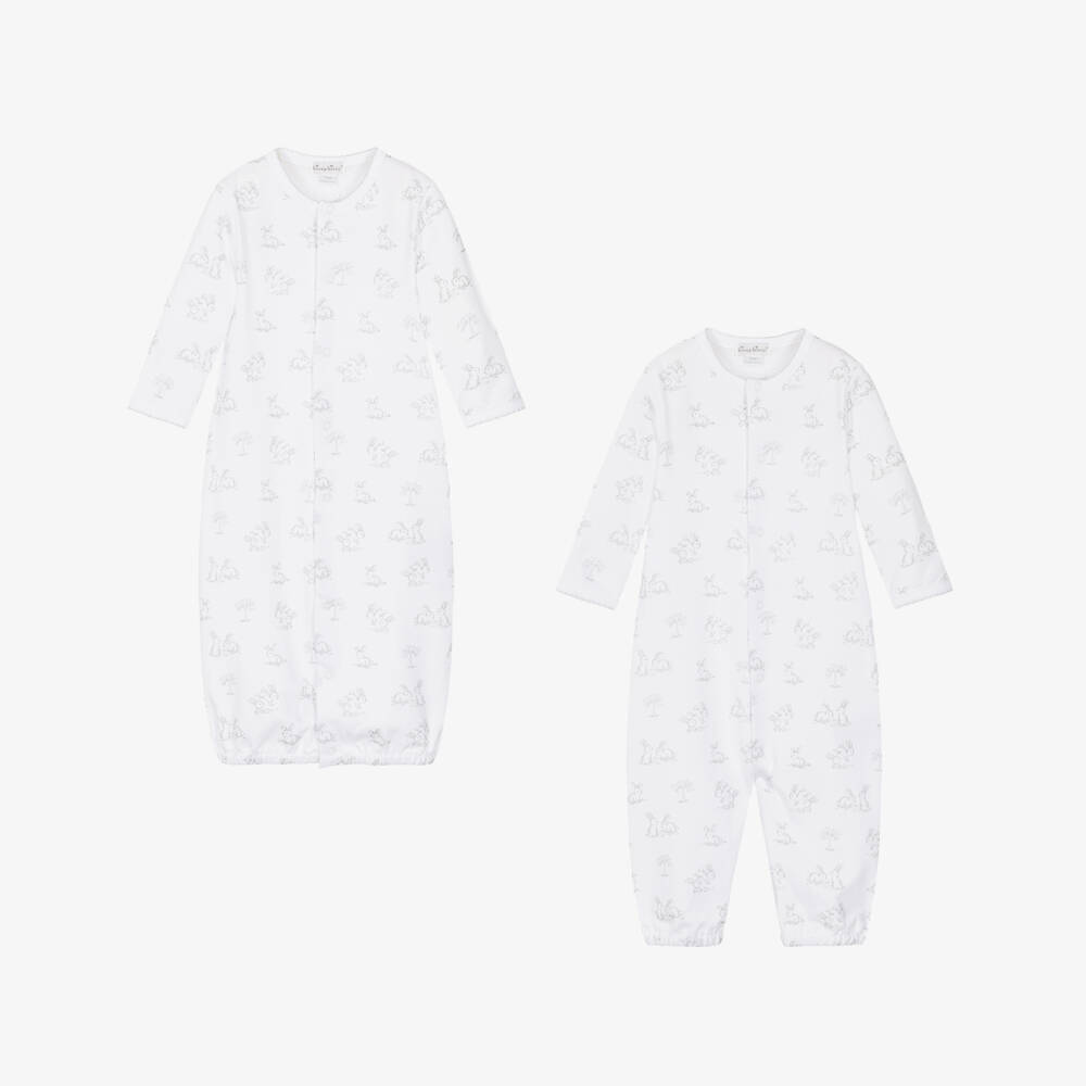 Kissy Kissy-فستان محول أبيض للبنات مزين بأرانب | Childrensalon