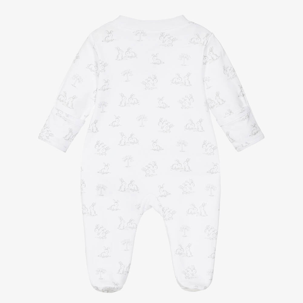 Kissy Kissy-Кремовый серый комбинезон для малышей с зайчиками | Childrensalon