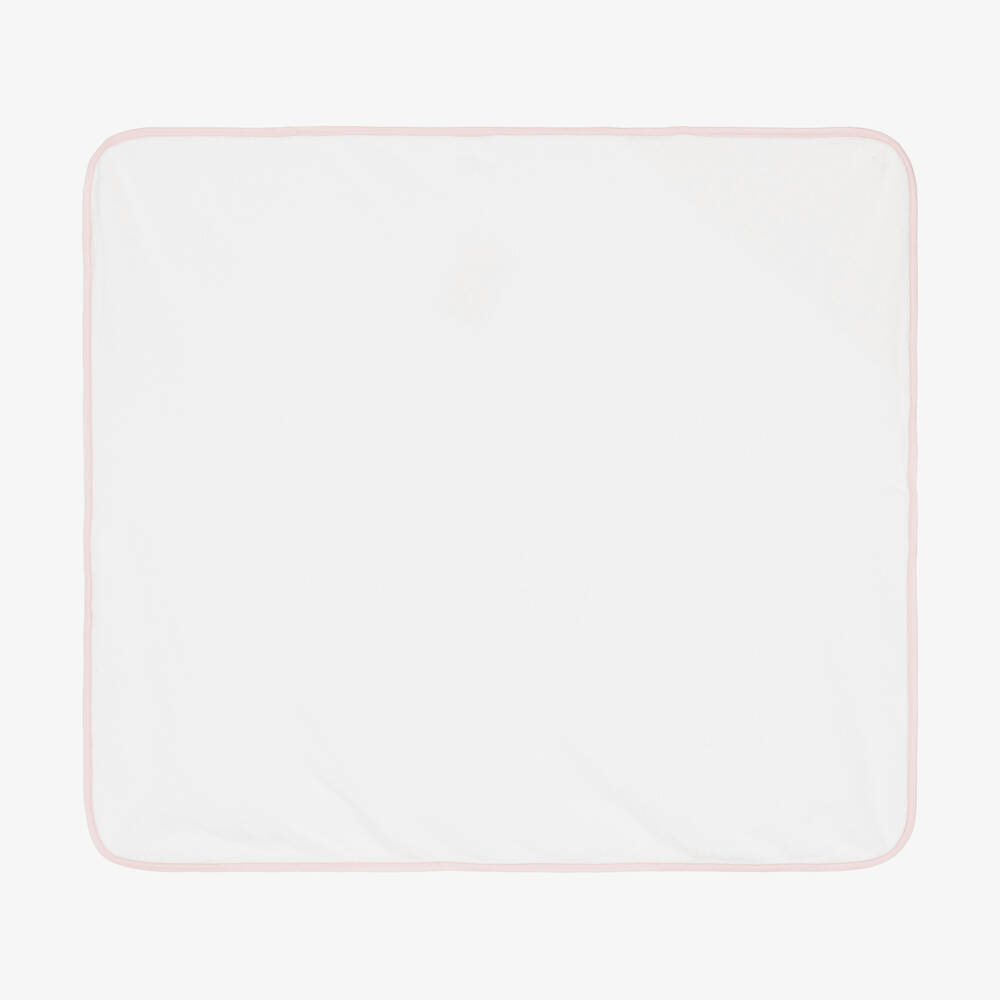 Kissy Kissy-White & Pink Cotton Hooded Towel & Mitt Set | Childrensalon