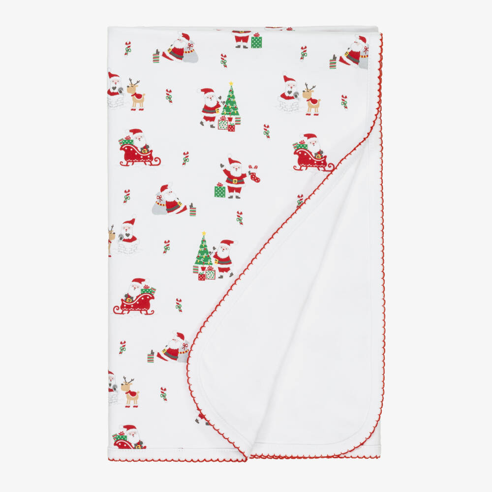 Kissy Kissy-White & Red Christmas Joy Blanket | Childrensalon