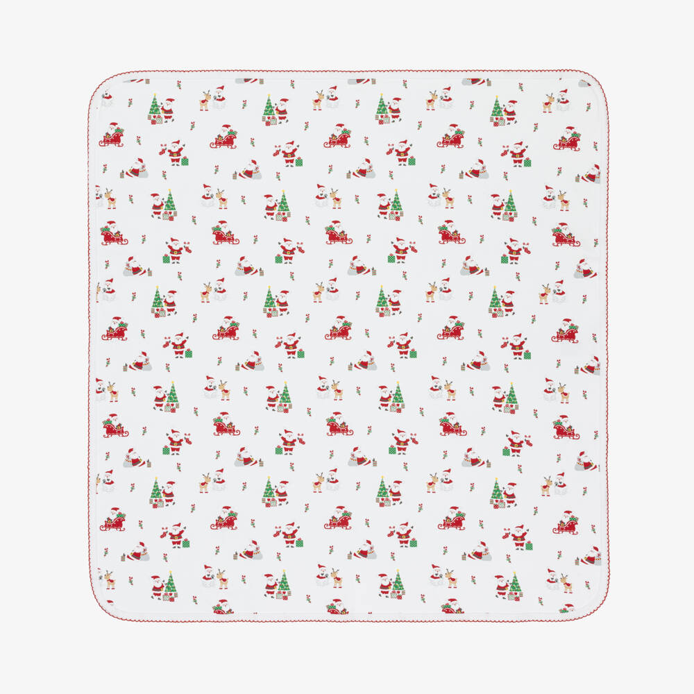 Kissy Kissy-White & Red Christmas Joy Blanket | Childrensalon