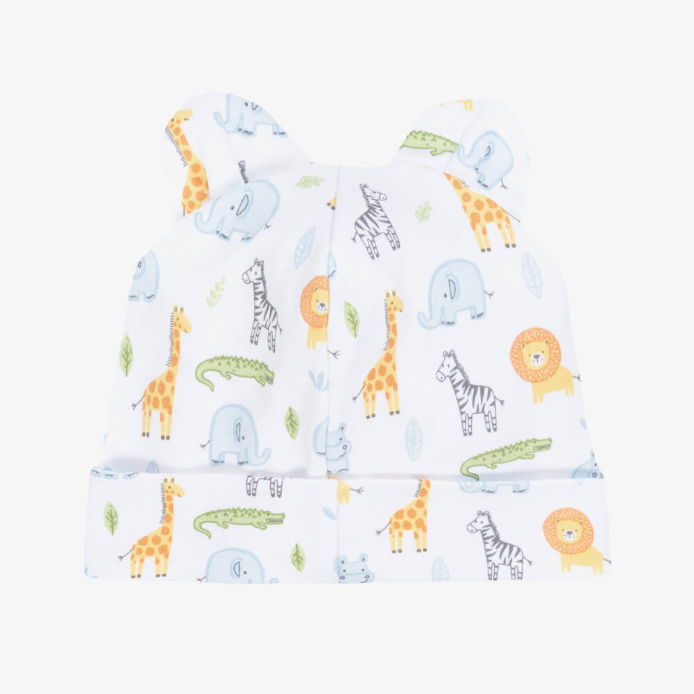 Kissy Kissy-Хлопковая шляпа с белым сафари принтом | Childrensalon