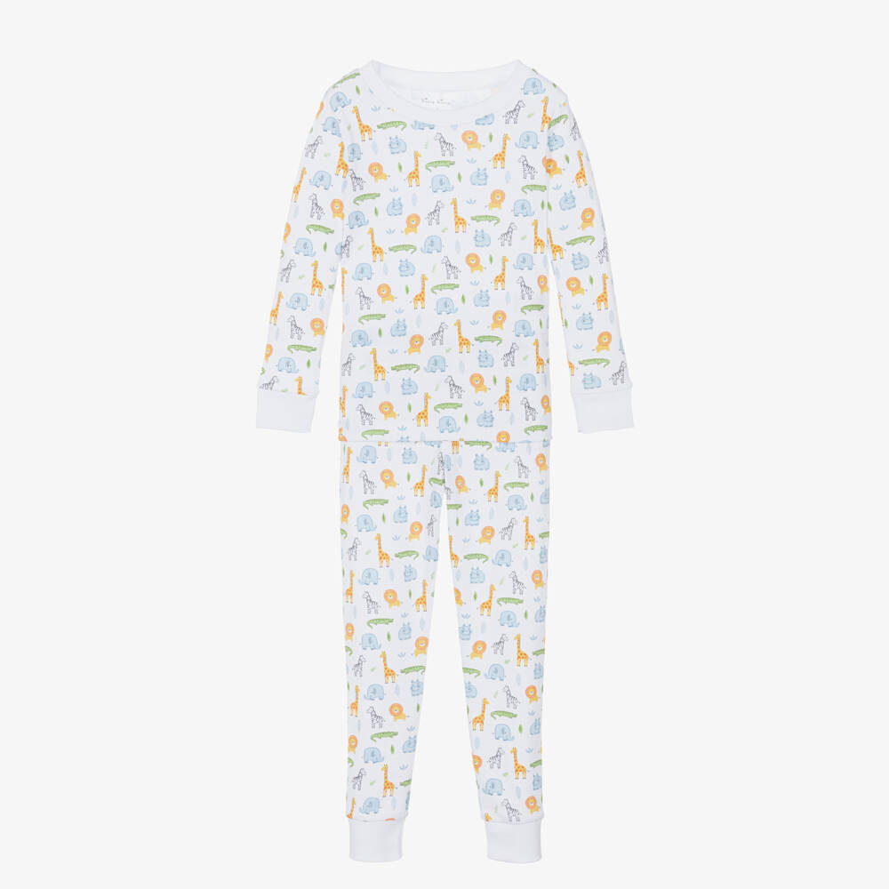 Kissy Kissy-White Safari Wild Pima Cotton Pyjamas | Childrensalon