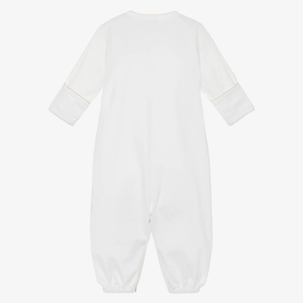 Kissy Kissy-White Teddy Bear Time Pima Cotton Converter Gown | Childrensalon