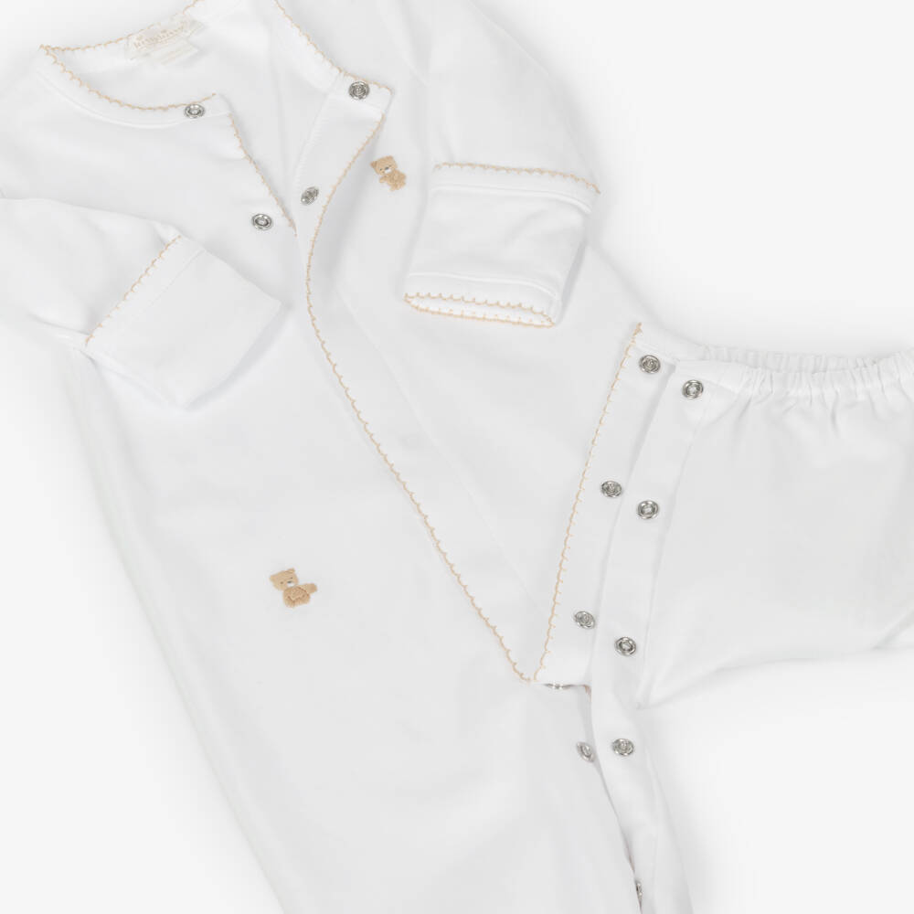 Kissy Kissy-White Teddy Bear Time Pima Cotton Converter Gown | Childrensalon
