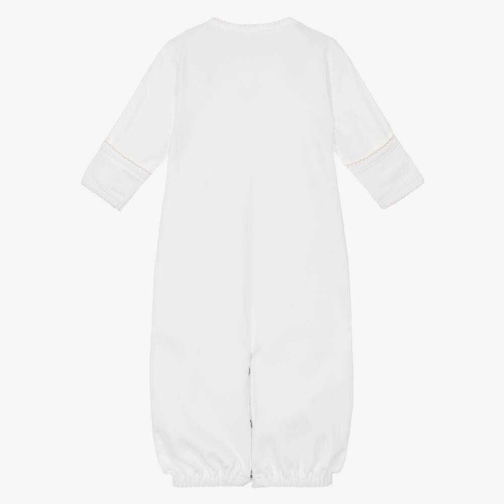 Kissy Kissy-White Teddy Bear Time Pima Cotton Converter Gown | Childrensalon