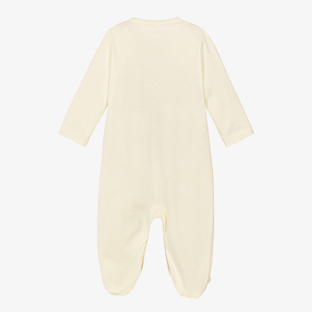 Kissy Kissy-Yellow Giraffe Love Pima Cotton Babygrow | Childrensalon