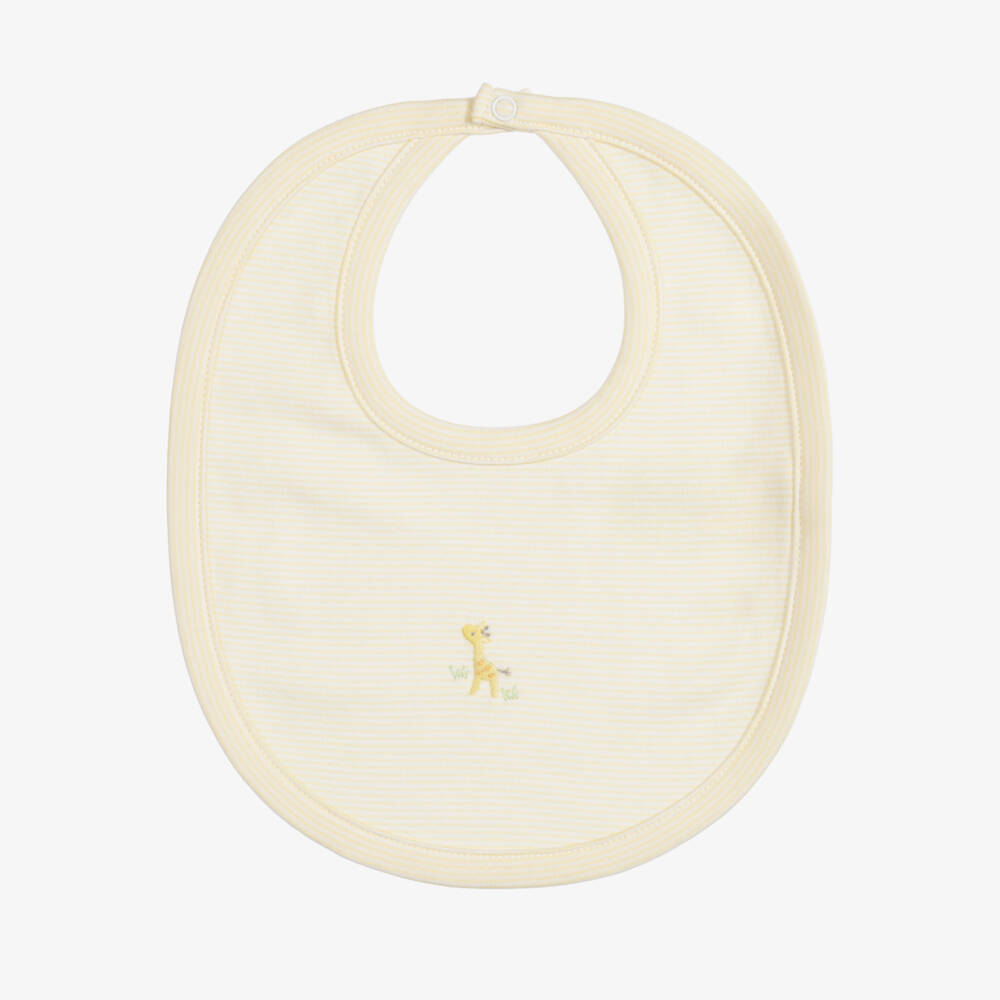 Kissy Kissy-Yellow Giraffe Love Pima Cotton Bib | Childrensalon