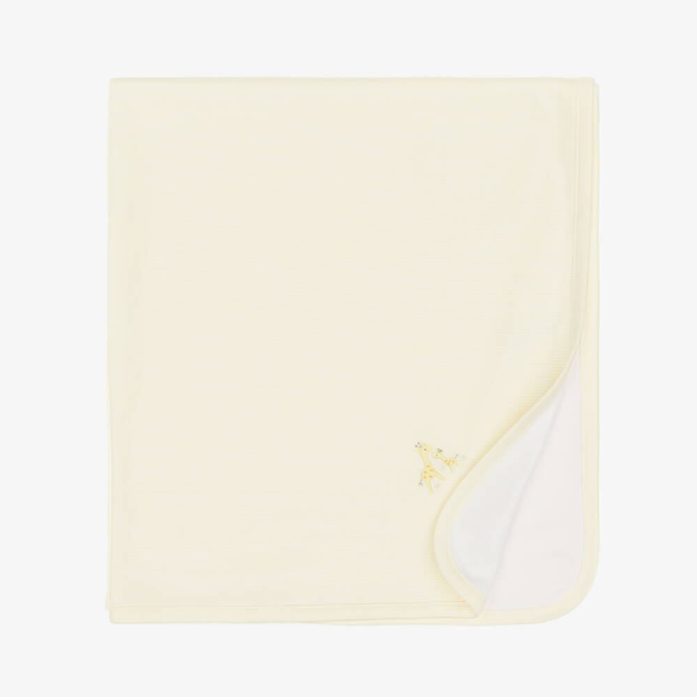 Kissy Kissy-Yellow Giraffe Love Pima Cotton Blanket (73cm) | Childrensalon
