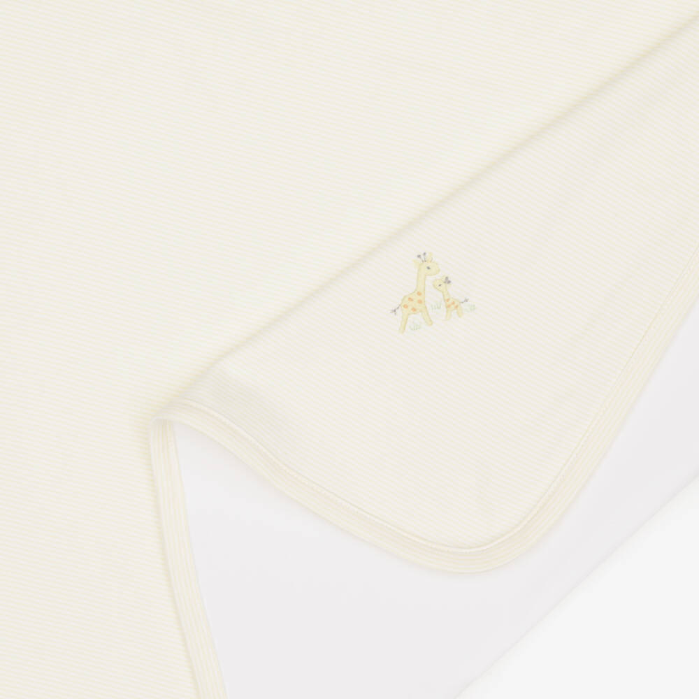 Kissy Kissy-Yellow Giraffe Love Pima Cotton Blanket (73cm) | Childrensalon