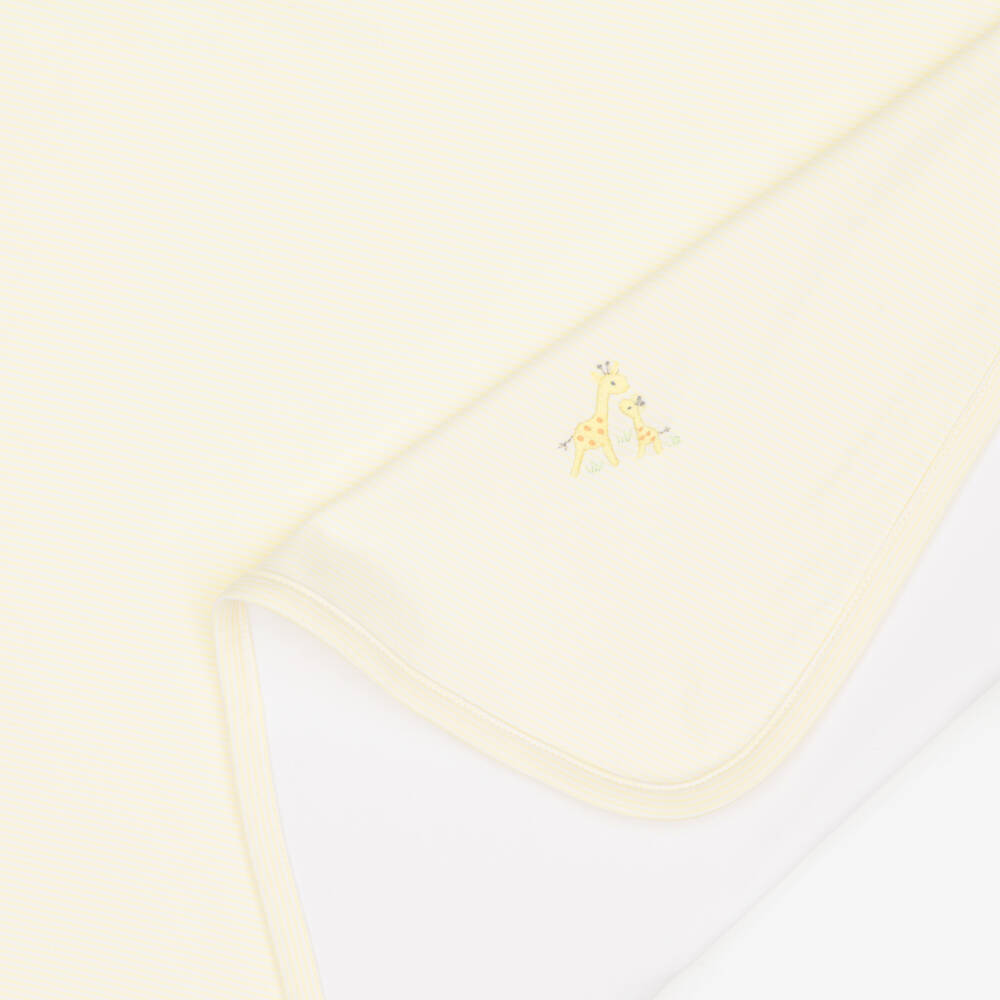 Kissy Kissy-Yellow Giraffe Love Pima Cotton Blanket (73cm) | Childrensalon