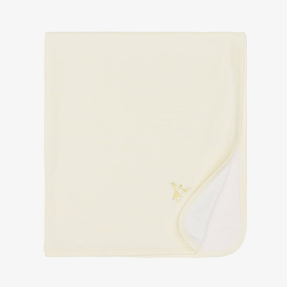 Kissy Kissy-Yellow Giraffe Love Pima Cotton Blanket (73cm) | Childrensalon