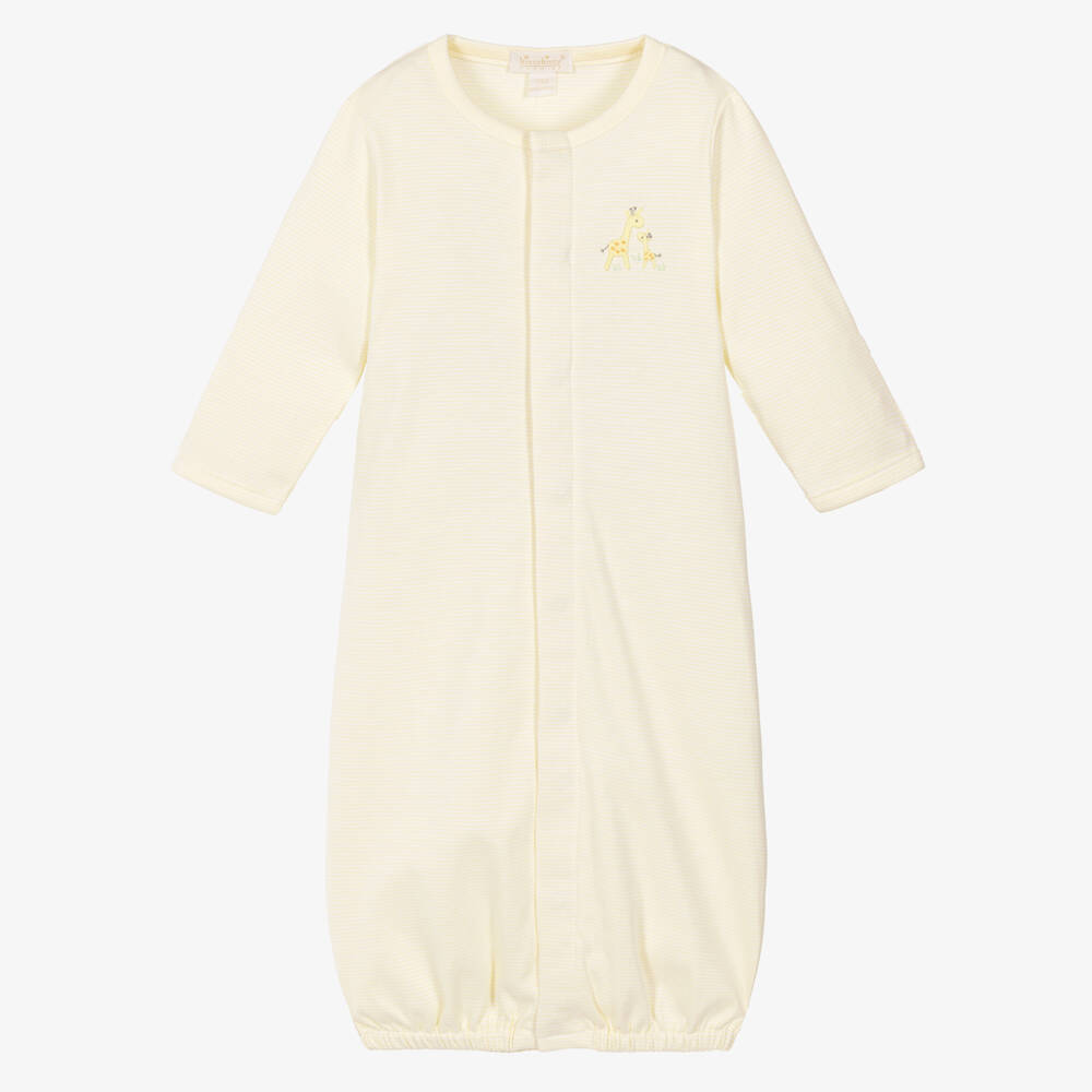 Kissy Kissy-Yellow Giraffe Love Pima Cotton Converter Gown | Childrensalon
