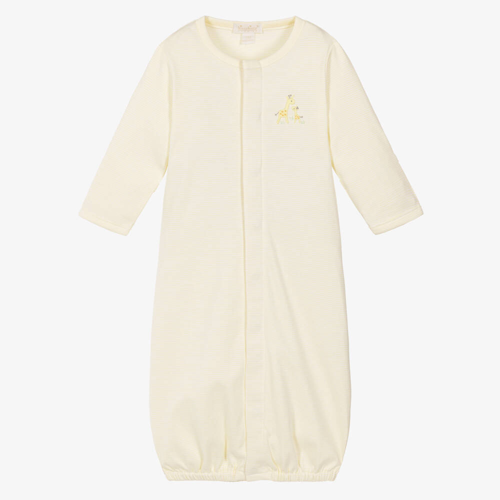 Kissy Kissy-Yellow Giraffe Love Pima Cotton Converter Gown | Childrensalon