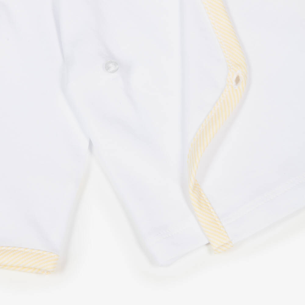 Kissy Kissy-Yellow & White Pima Cotton Baby Duckling 2 Piece Babygrow  | Childrensalon