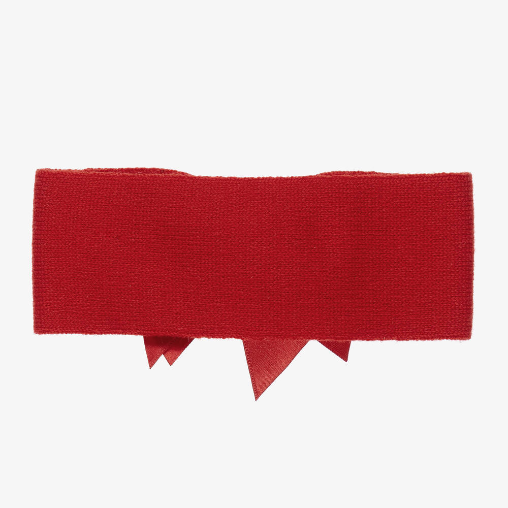 La Perla-Red Wool Bow Headband | Childrensalon