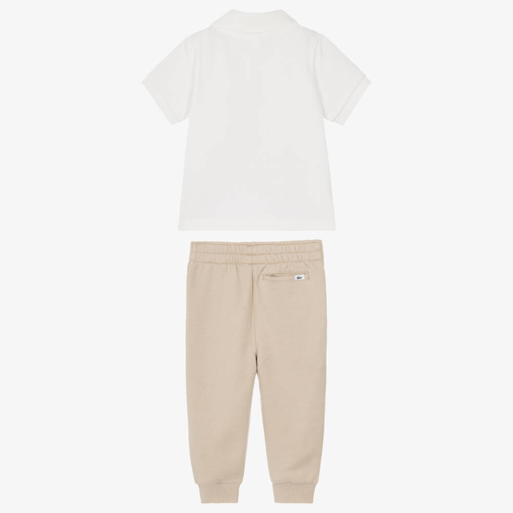 Lacoste-Baby Boys Ivory & Beige Trouser Set | Childrensalon