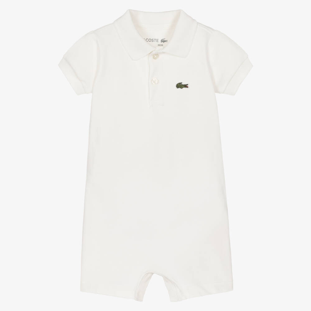 Lacoste-Baby Boys Ivory Cotton Polo Style Shortie | Childrensalon