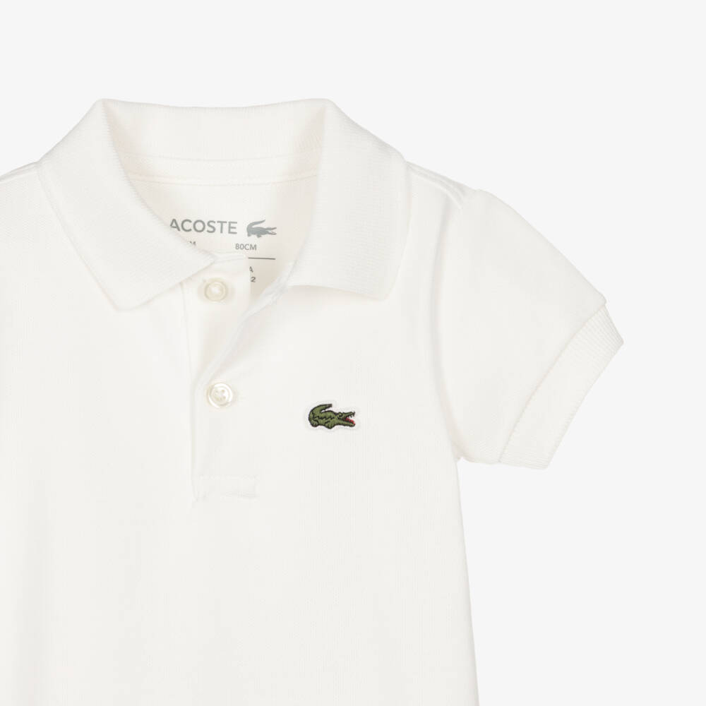 Lacoste-Baby Boys Ivory Cotton Polo Style Shortie | Childrensalon