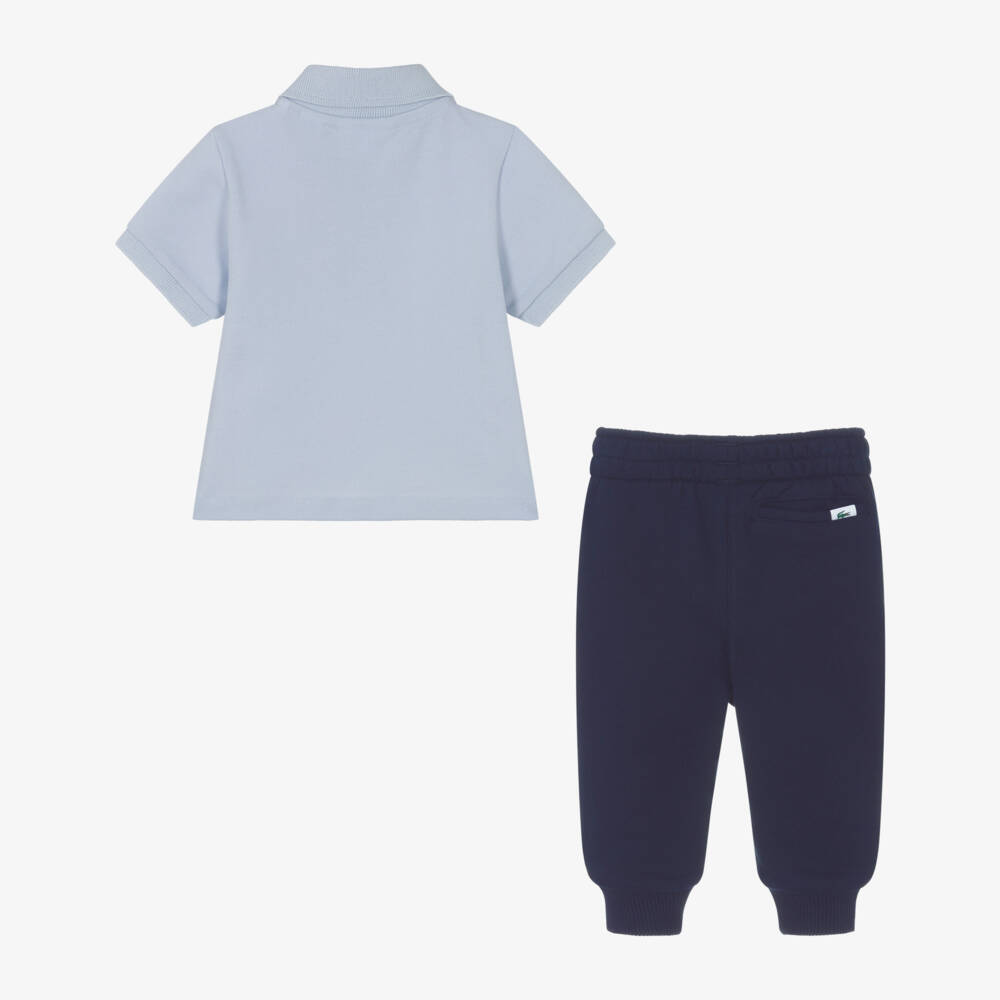 Lacoste-طقم بنطلون رياضي وقميص بولو قطن لون كحلي للأولاد الرضع | Childrensalon