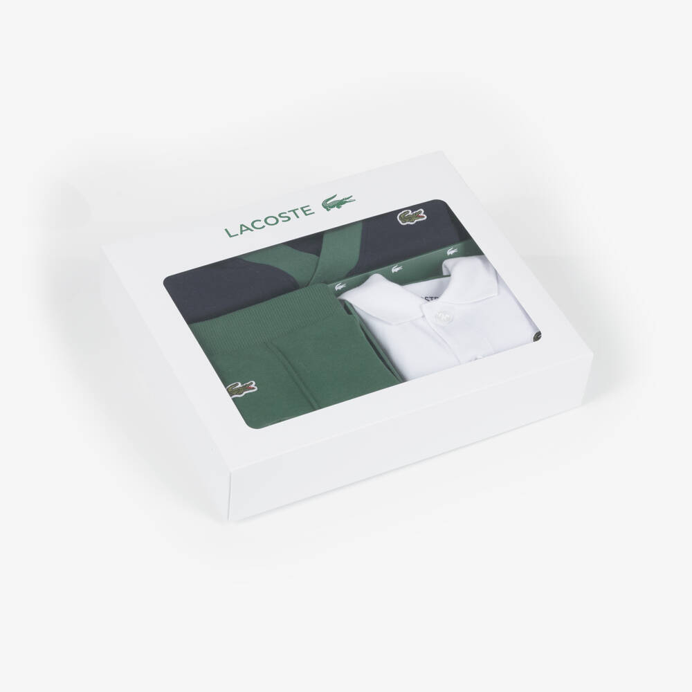 Lacoste-طقم بنطلون لون كحلي وأخضر للأولاد الرضع | Childrensalon