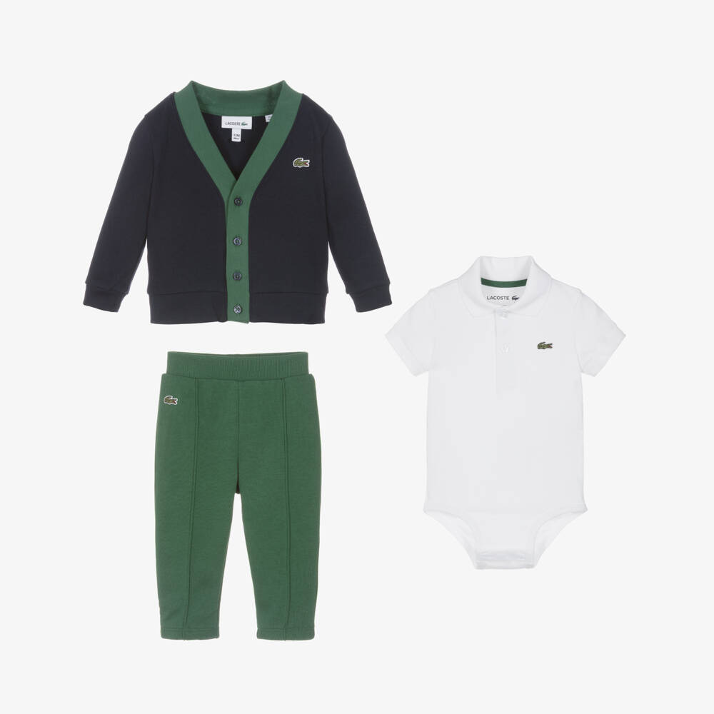 Lacoste-طقم بنطلون لون كحلي وأخضر للأولاد الرضع | Childrensalon