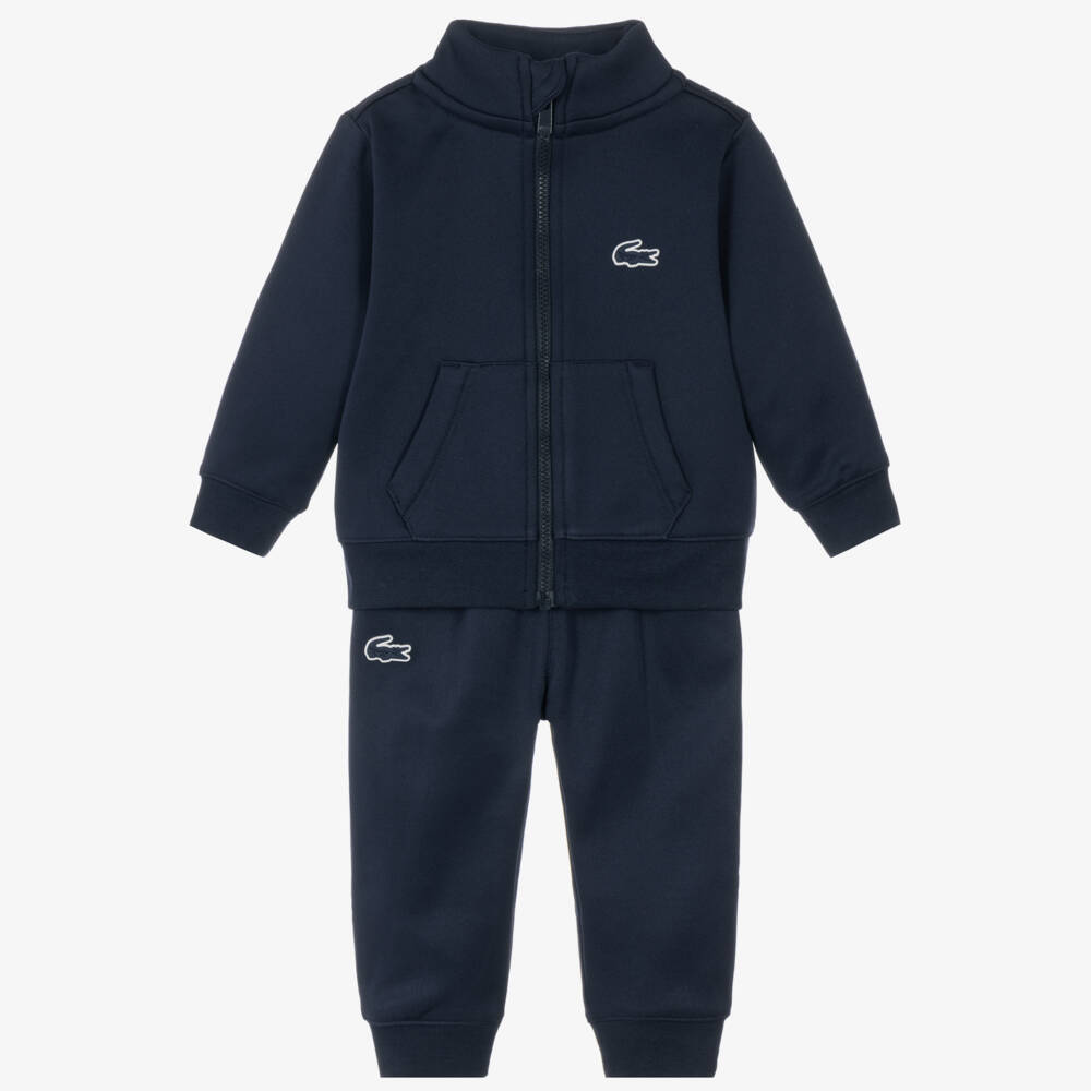 Lacoste-Baby Navy Blue Crocodile Logo Tracksuit | Childrensalon