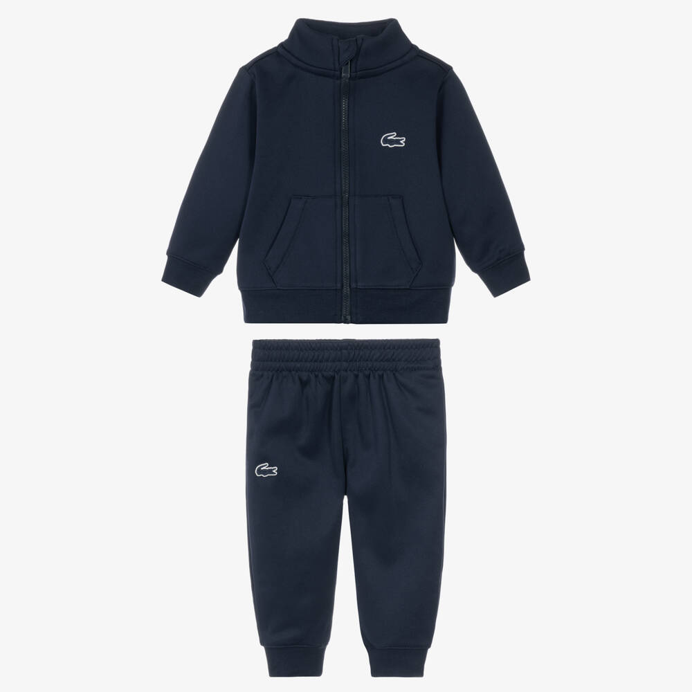 Lacoste-Baby Navy Blue Crocodile Logo Tracksuit | Childrensalon