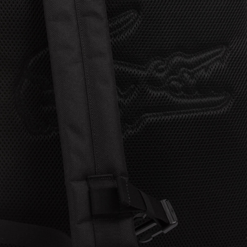 Lacoste-Black Canvas Crocodile Logo Backpack (44cm) | Childrensalon